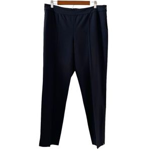 St. John Emma Pants With Front Seam/Pleat In Textured Black  Size 12